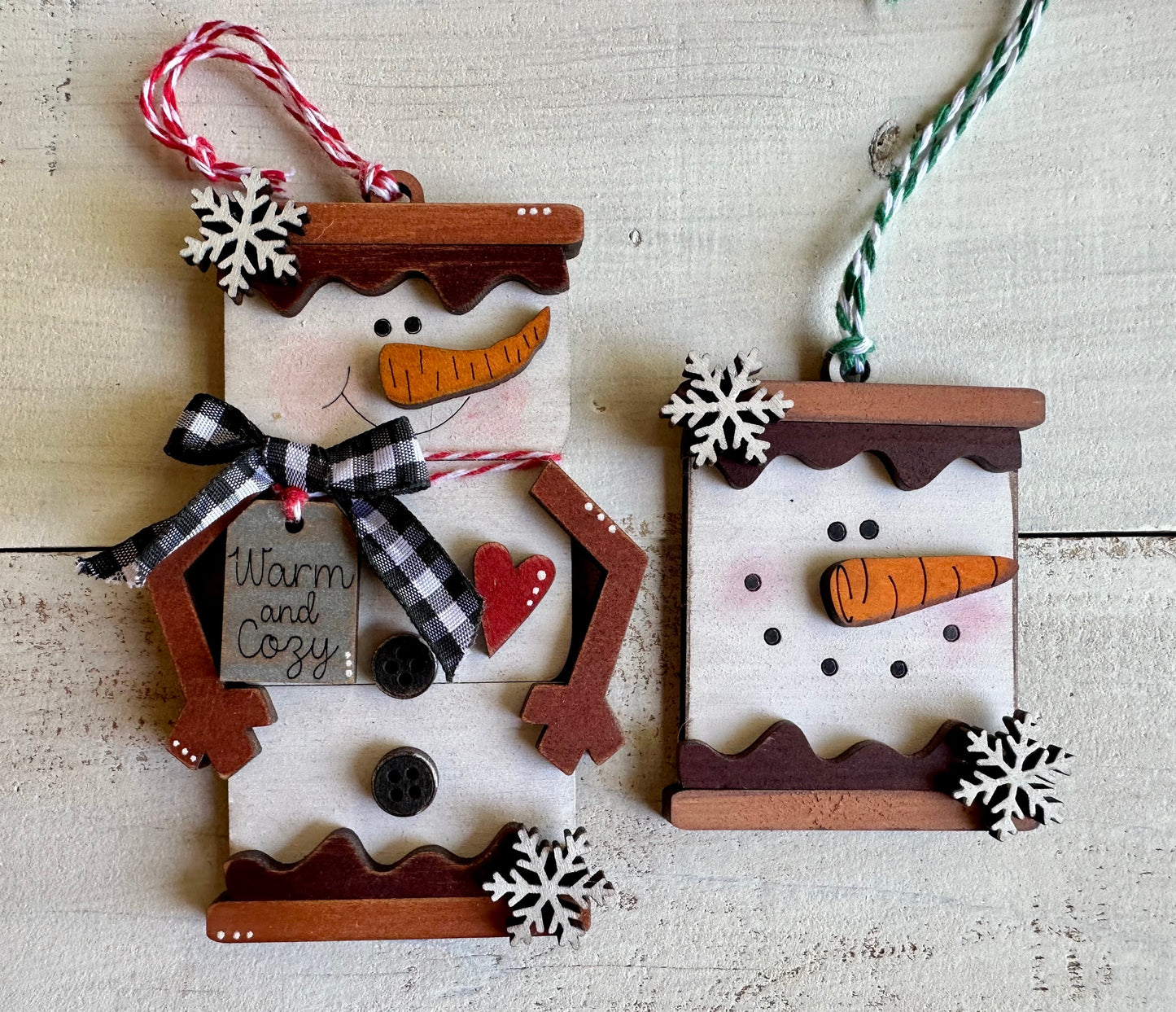 Marshmallow Snowman Ornament - Individual or Set