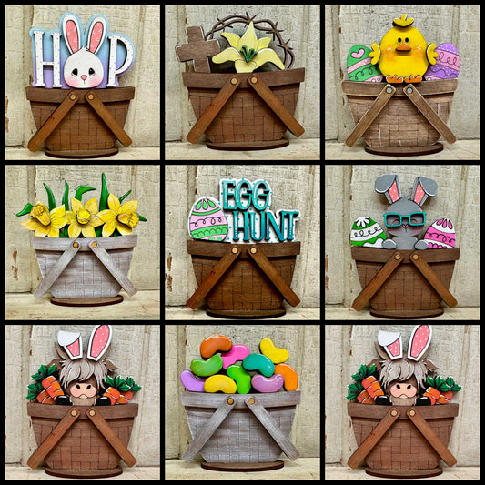 Spring, Easter & Mardi Gras TINY Basket Inserts - Unpainted - 15 Designs