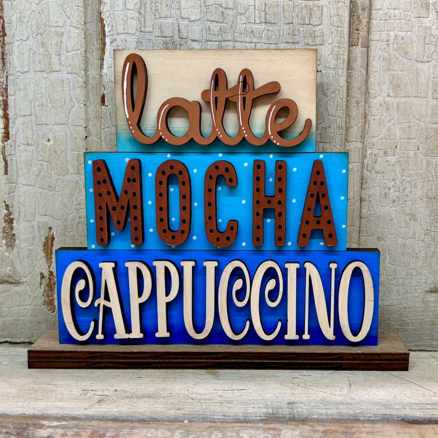 Coffee Stacked Shelf Sitter