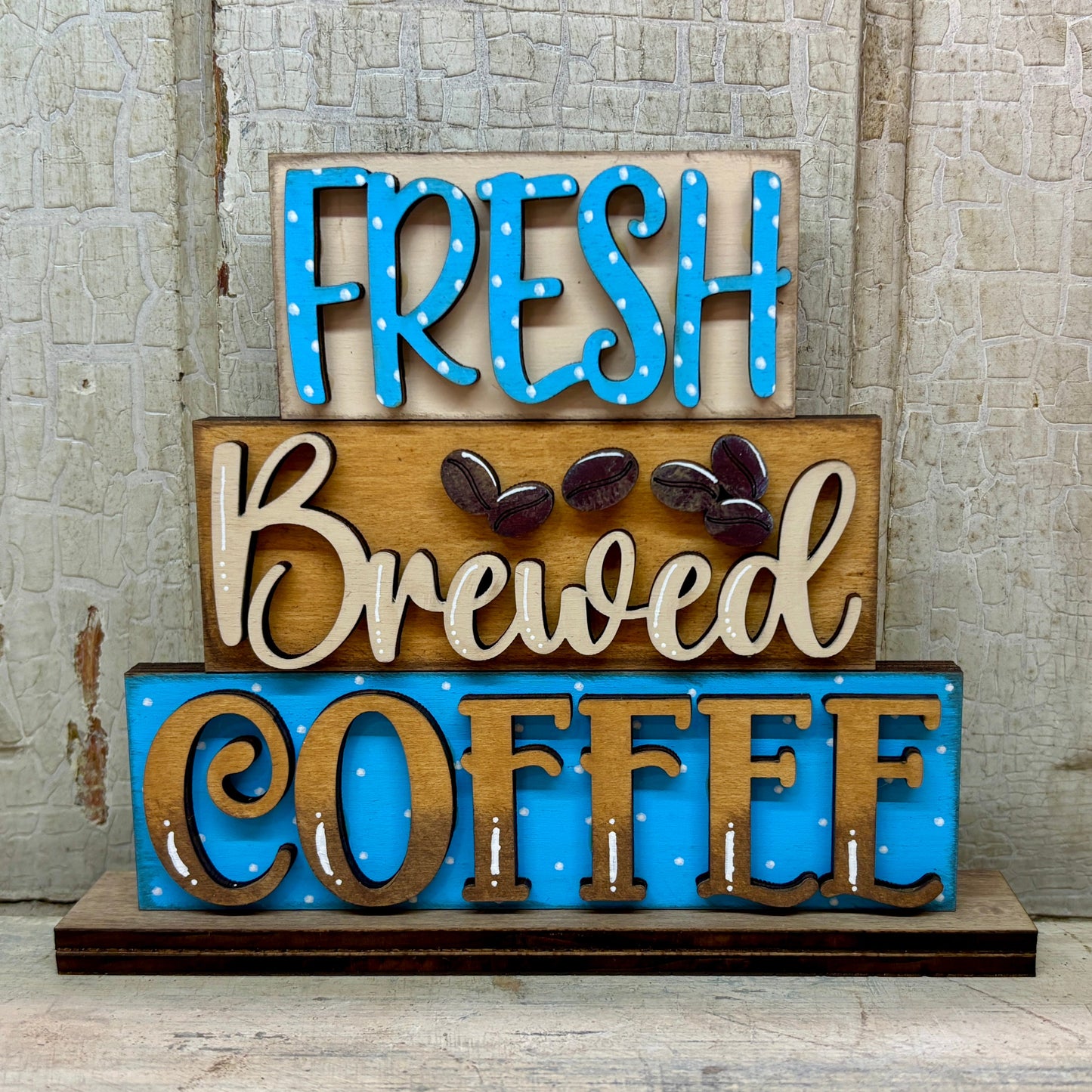 Coffee Stacked Shelf Sitter