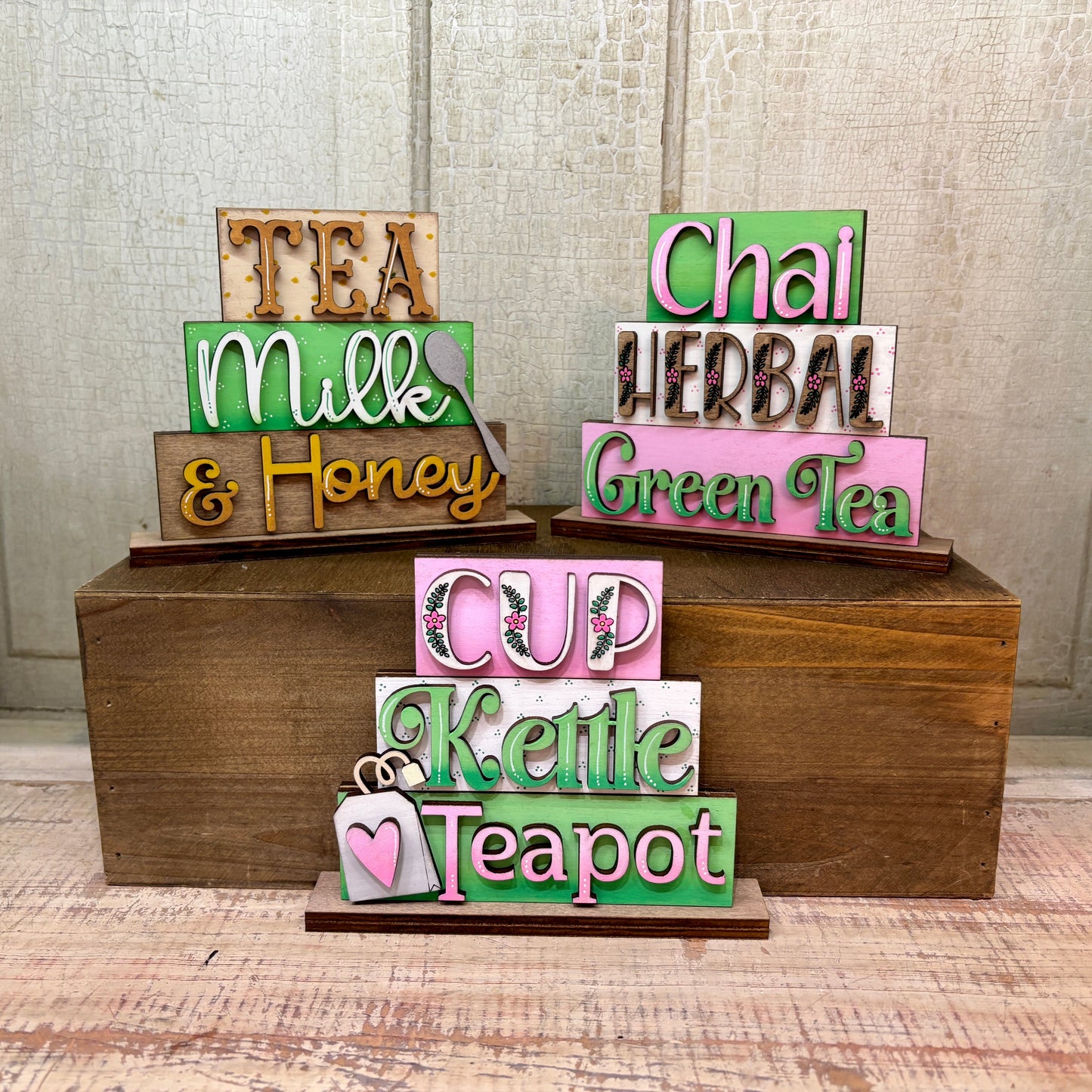 Tea Stacked Shelf Sitter