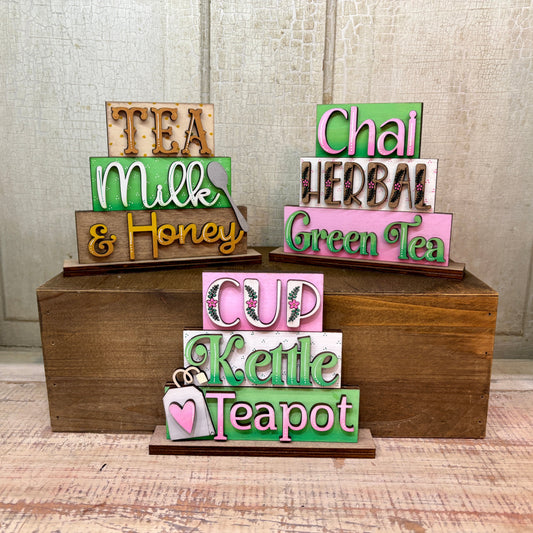 Tea Stacked Shelf Sitter