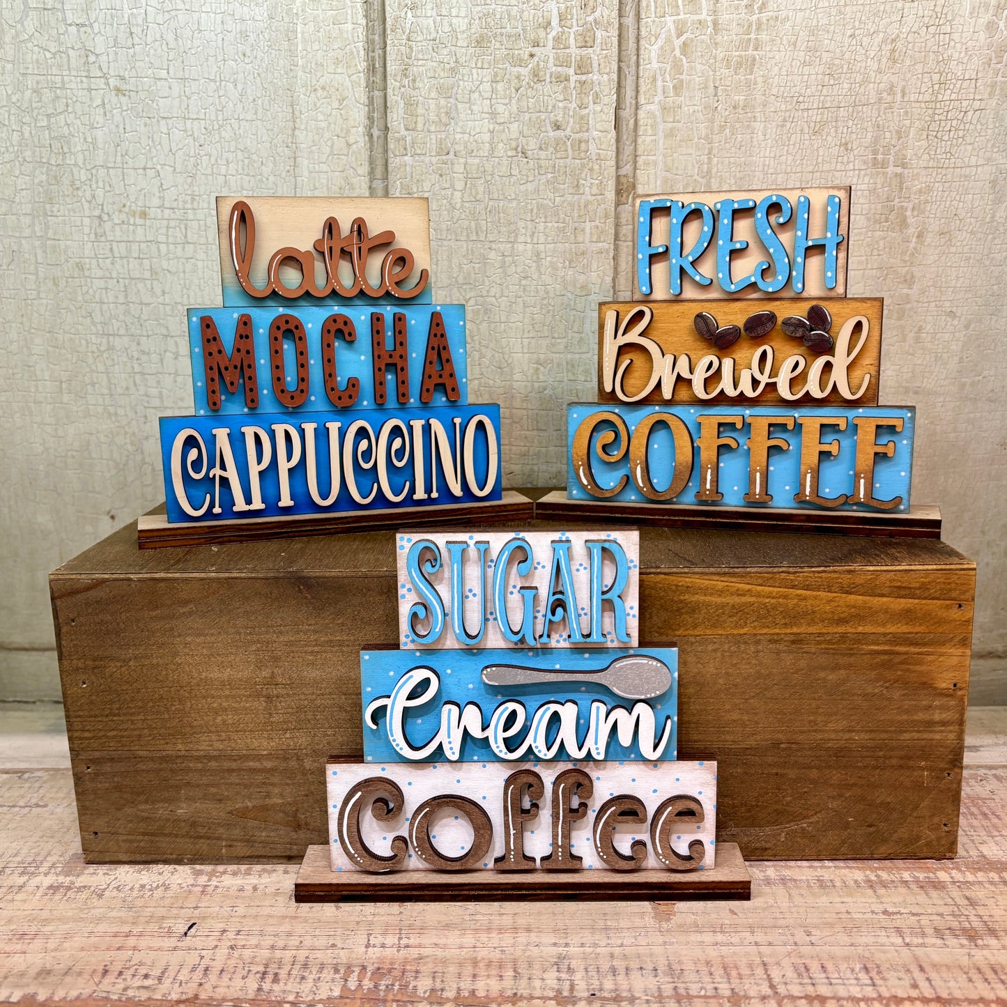 Coffee Stacked Shelf Sitter