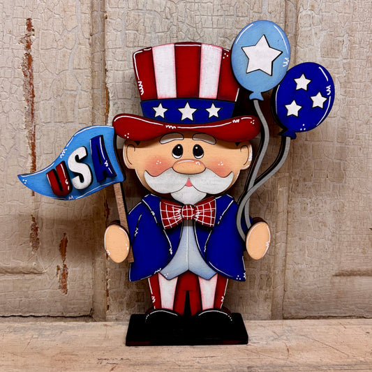 Uncle Sam with Balloons Shelf Sitter