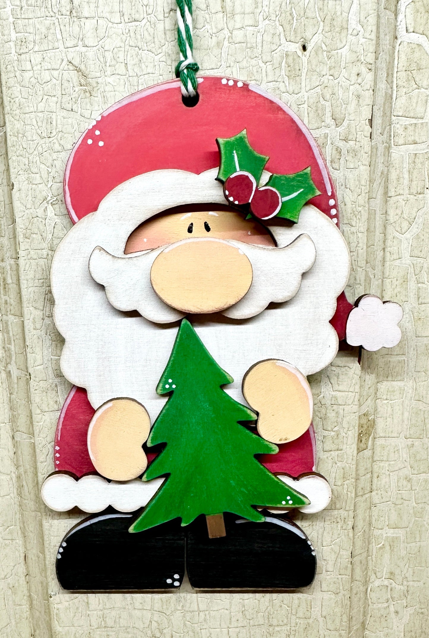 Santa with Tree Ornament
