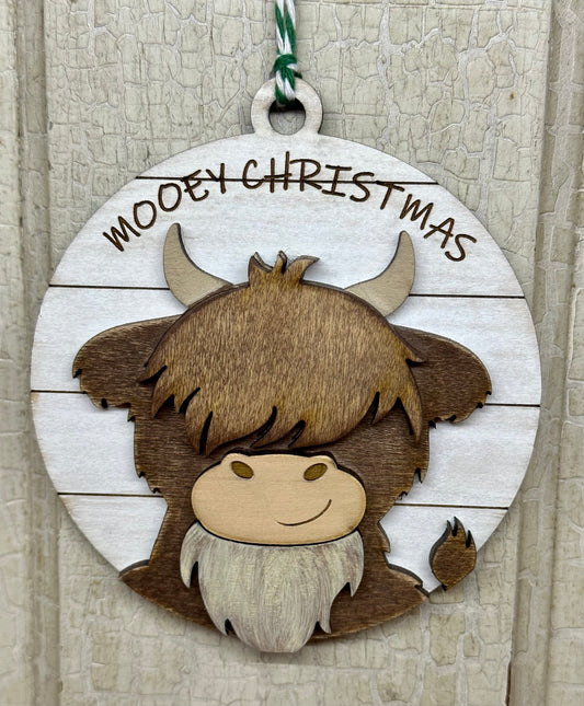 Mooey Christmas Cow Ornament