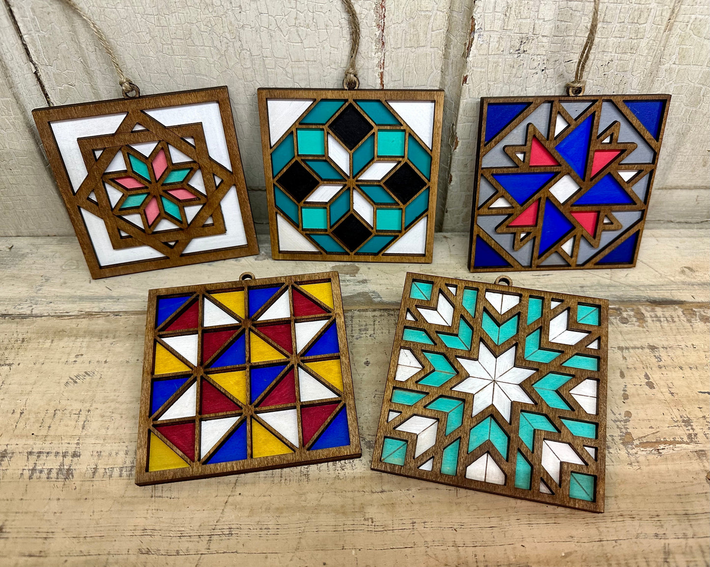 Quilt Block Ornaments - Individual or Set