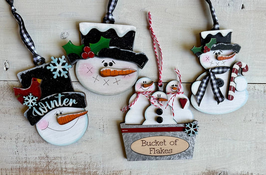 Snowmen Ornaments - Individual or Set