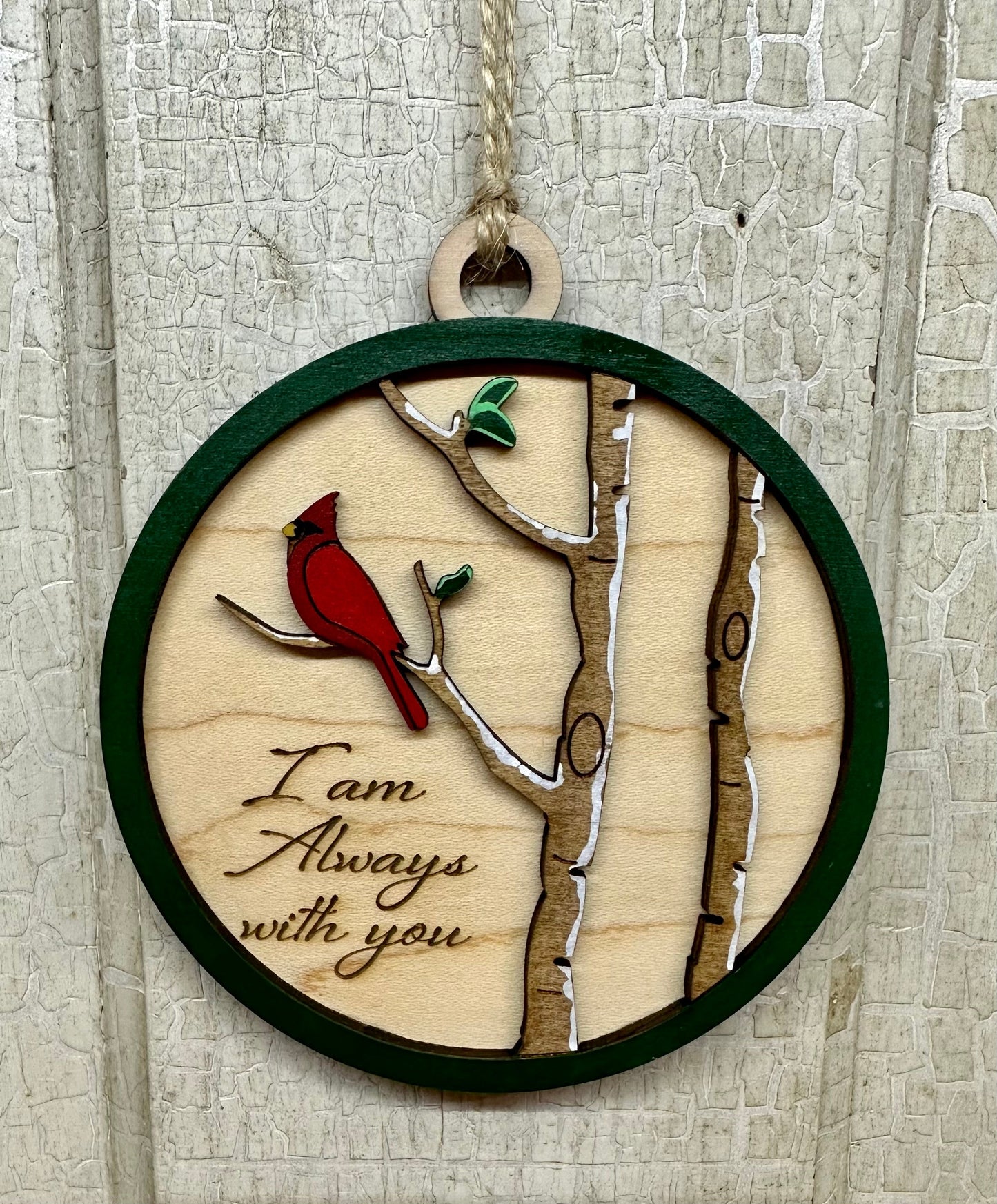 I (We) Always With You Cardinal Ornament - 1 or 2 cardinals