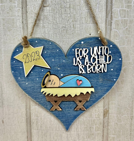 Nativity Heart Ornament