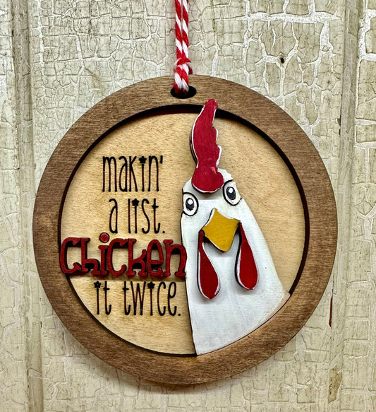 Chicken it Twice Ornament